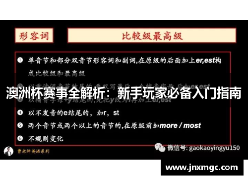 澳洲杯赛事全解析：新手玩家必备入门指南